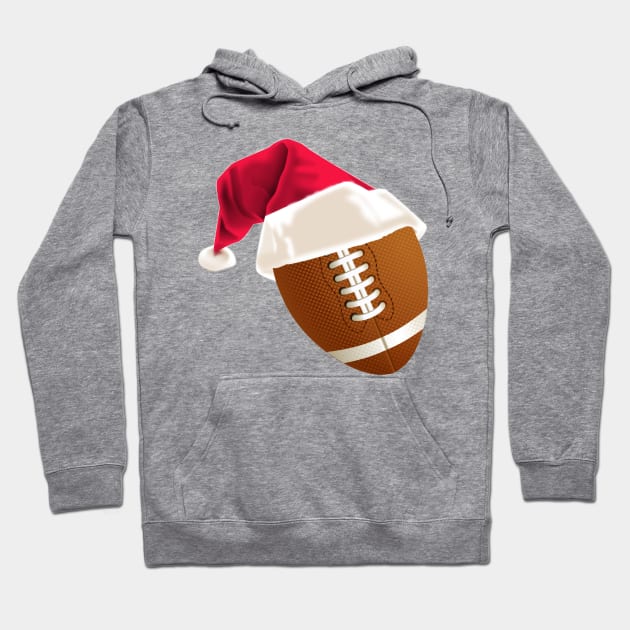 Football Ball Santa Hat Hoodie by Grafikstudio